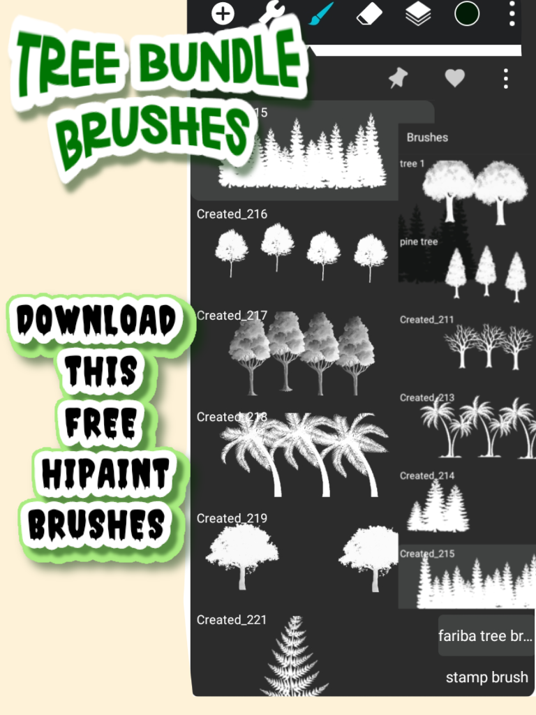 Tree Stamps Brush Pack for HiPaint - Desenho e Ilustração